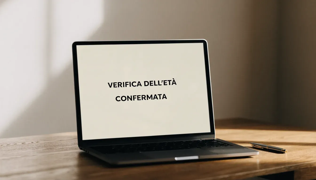 Un foglio di concessione in carta con un timbro rosso, appoggiato su una scrivania di legno accanto a una penna