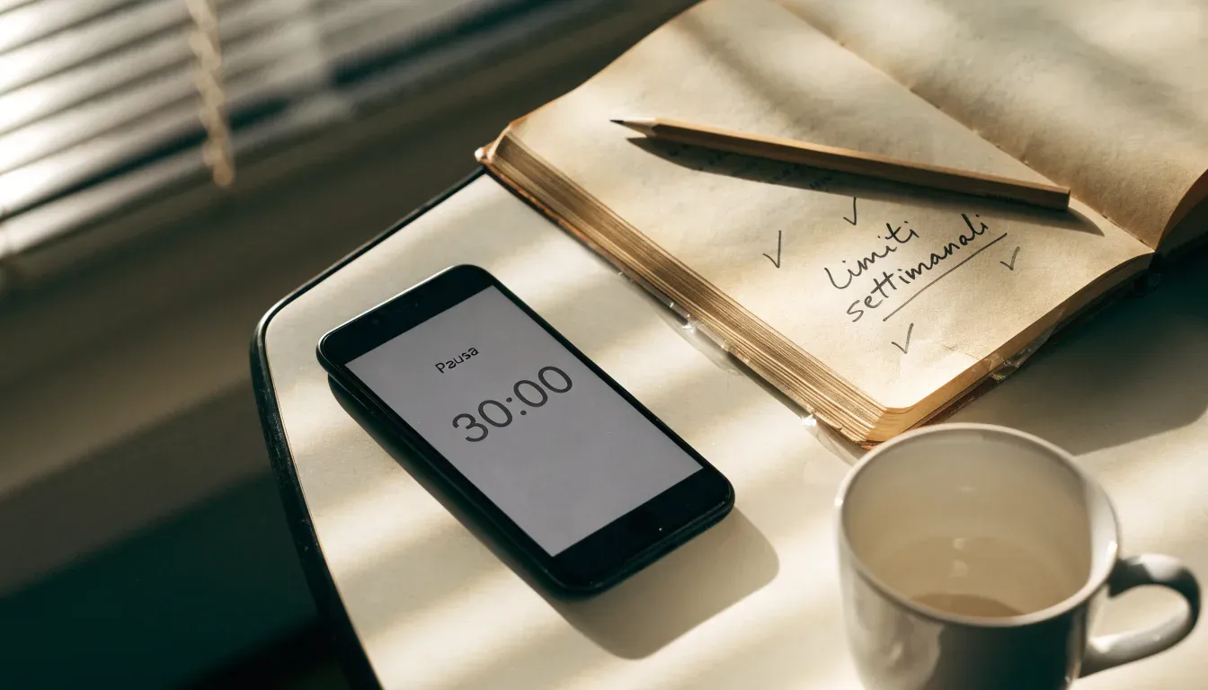 Un documento di identità appoggiato accanto a uno smartphone con un timer sullo schermo, su un tavolo da cucina