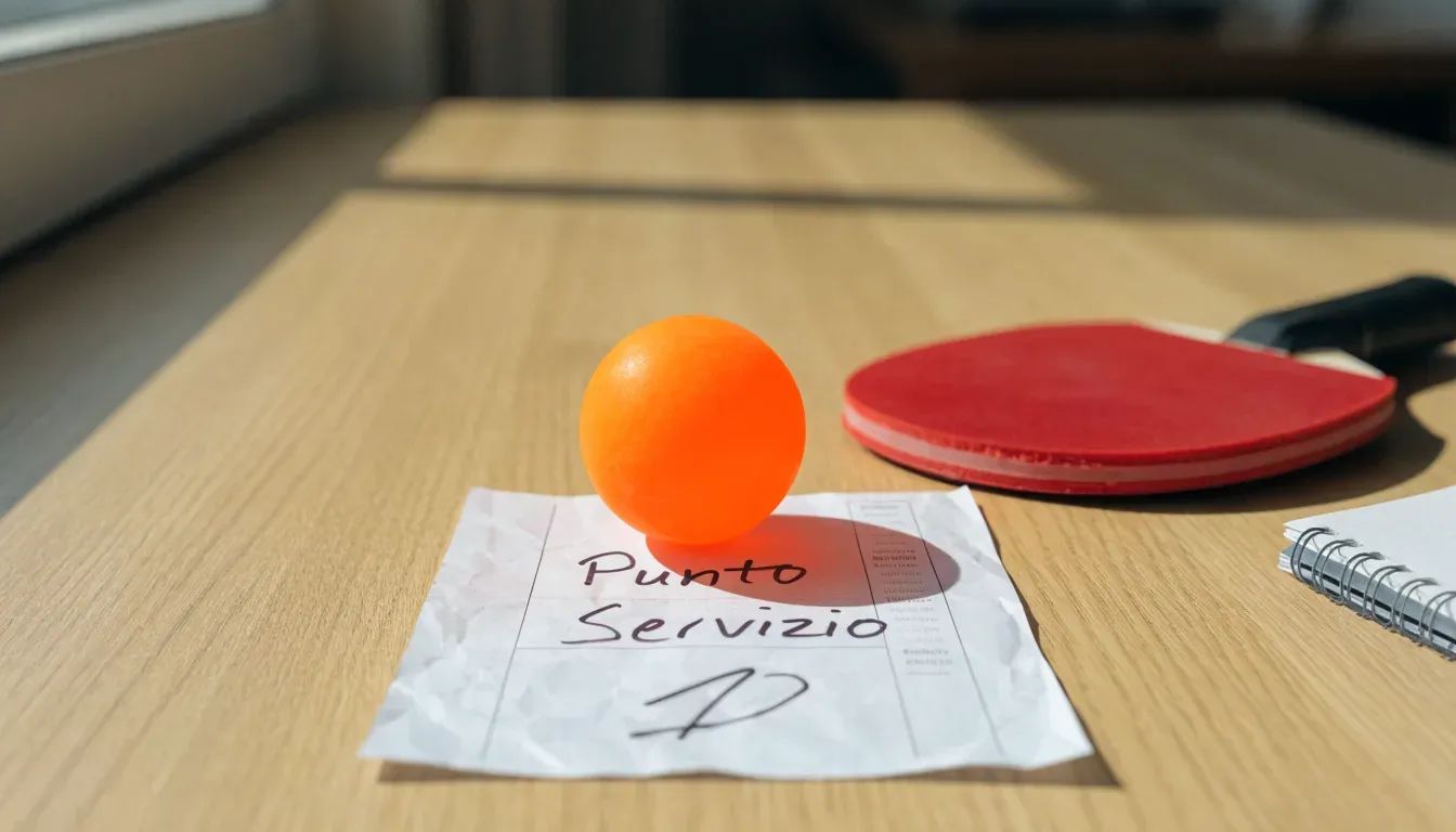 Un pallone da calcio appoggiato su una schedina bianca su un tavolo di legno, alla luce del giorno