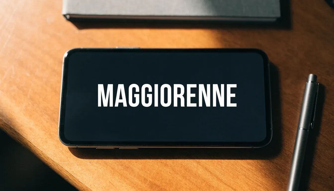 Un foglio di concessione in carta con un timbro rosso, appoggiato su una scrivania di legno accanto a una penna