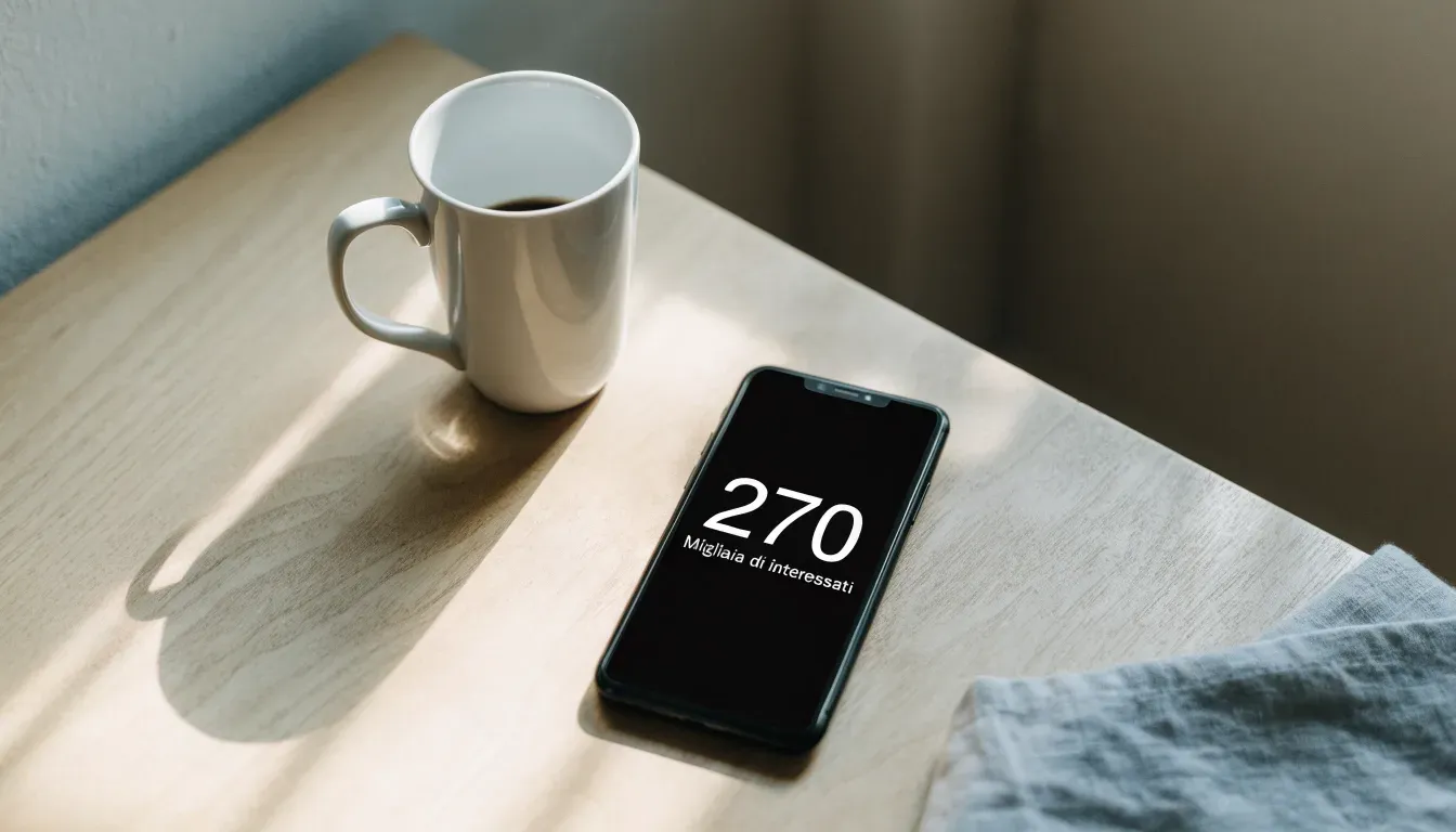 Un documento di identità appoggiato accanto a uno smartphone con un timer sullo schermo, su un tavolo da cucina