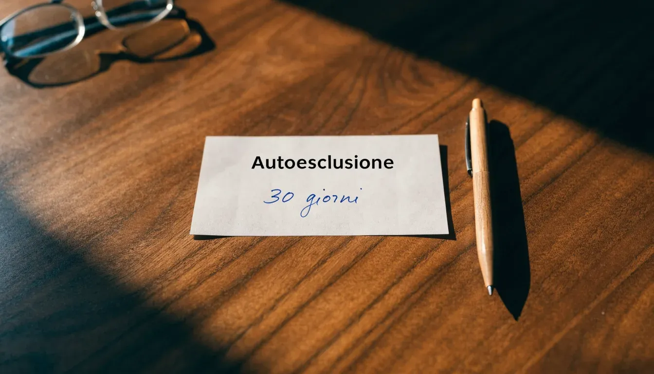 Un foglio di concessione in carta con un timbro rosso, appoggiato su una scrivania di legno accanto a una penna