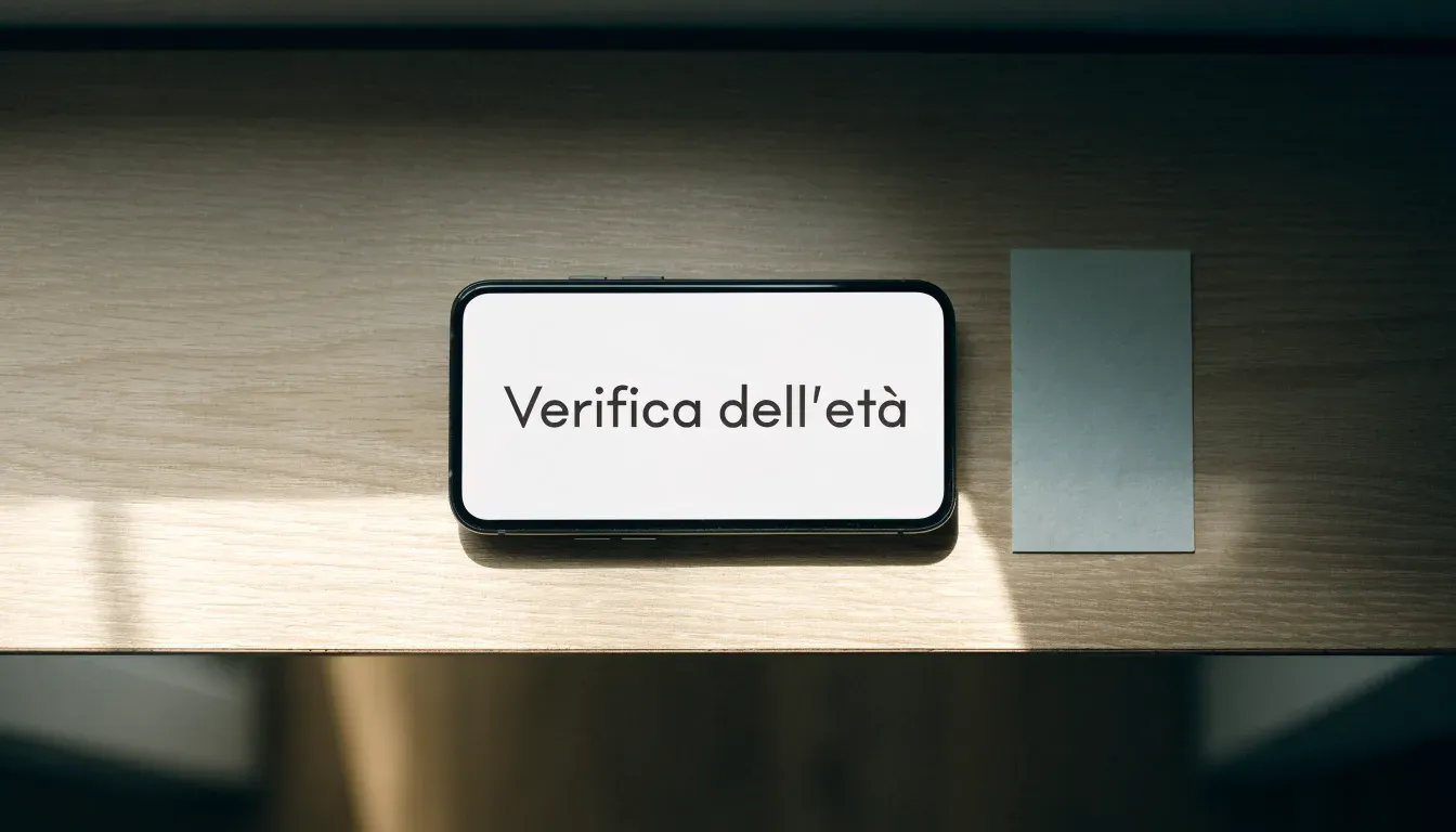 Un foglio di concessione in carta con un timbro rosso, appoggiato su una scrivania di legno accanto a una penna